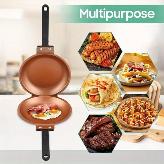 Non-Stick Pancake Skillet with Reversible Design for Omelets and Frittatas