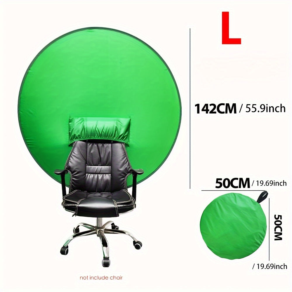 Chair Mount Green Screen Backdrop Collapsible Chroma Key Background for Streaming Vlogging Video Calls Zoom Portable Wrinkle-Resistant Polyester Easy Setup for Home Studio Content Creators