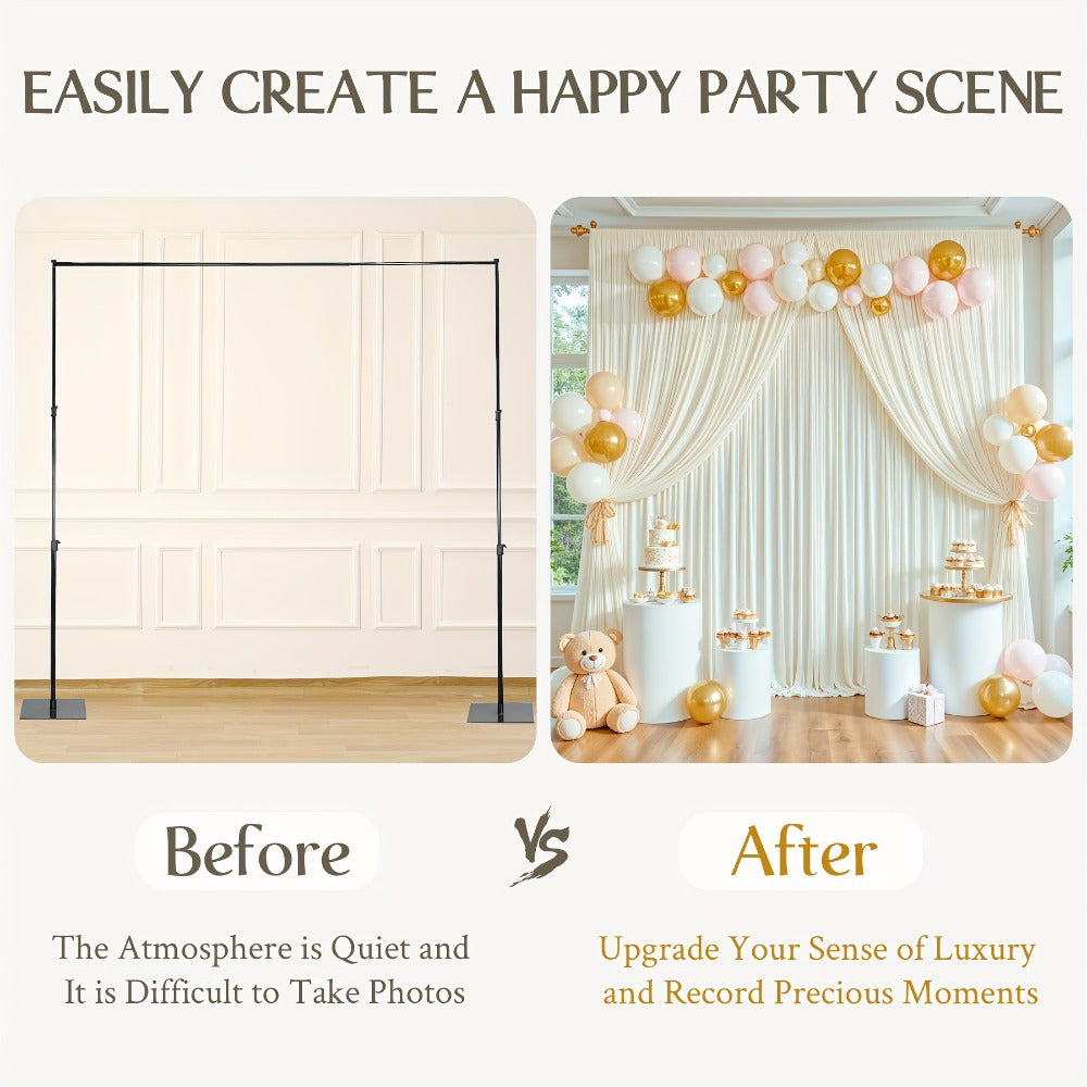 4-Pack 5x10ft Elegant Spandex Photography Backdrop | Wear-Resistant, Wrinkle-Free, Soft & Opaque Party Decoration Banners for Weddings, Birthdays, Stages, Exhibitions & Events