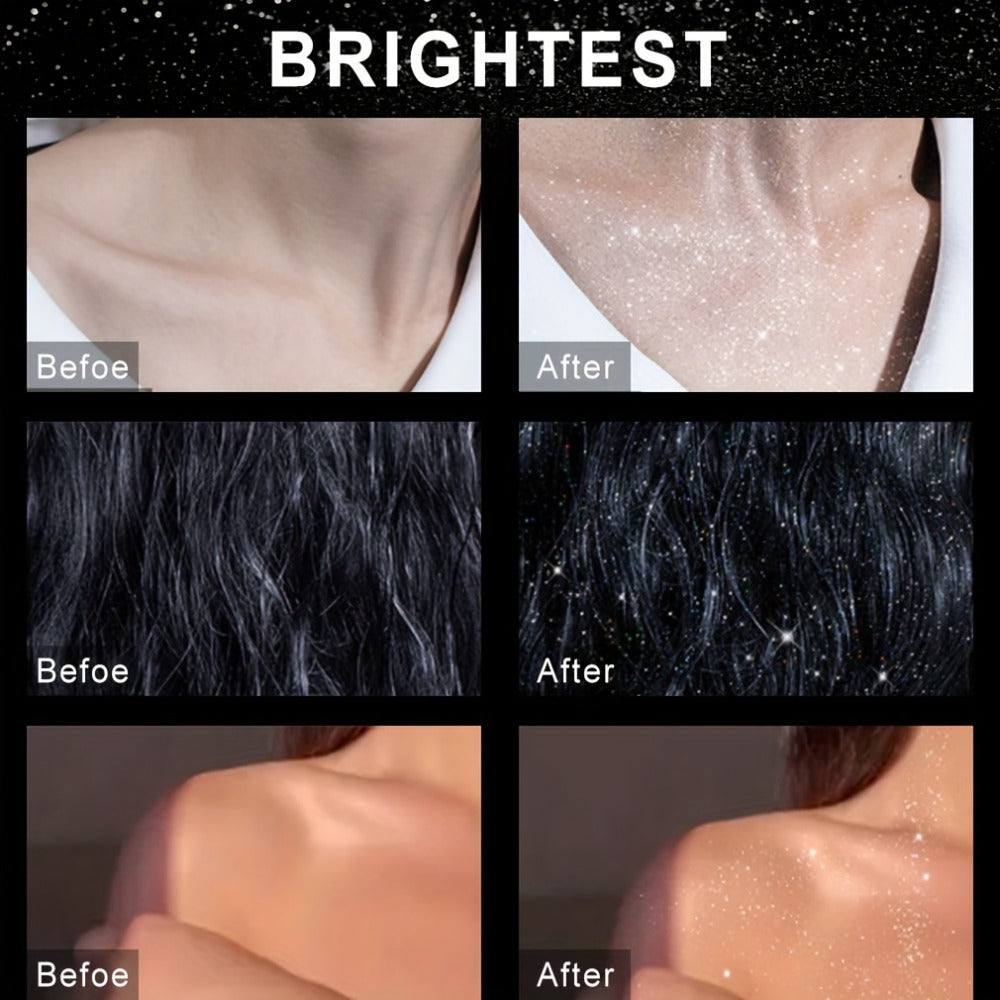 Glitter Spray for Hair & Body Quick Dry Shimmer Spray – High-Gloss Body Glitter for Face Lips Eyes Skin Festival Rave Party Photoshoot Everyday Glam Set 2pc & 3pc Options Women Teens