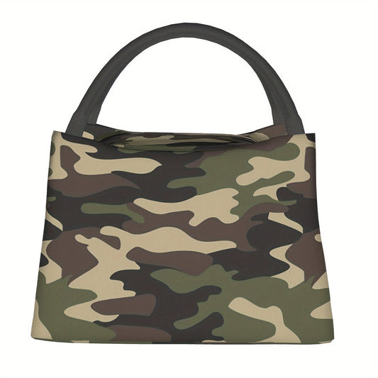 Insulated Lunch Bag, Reusable Polyester Tote with Zipper, 11 x 6.5 x 7 Inches