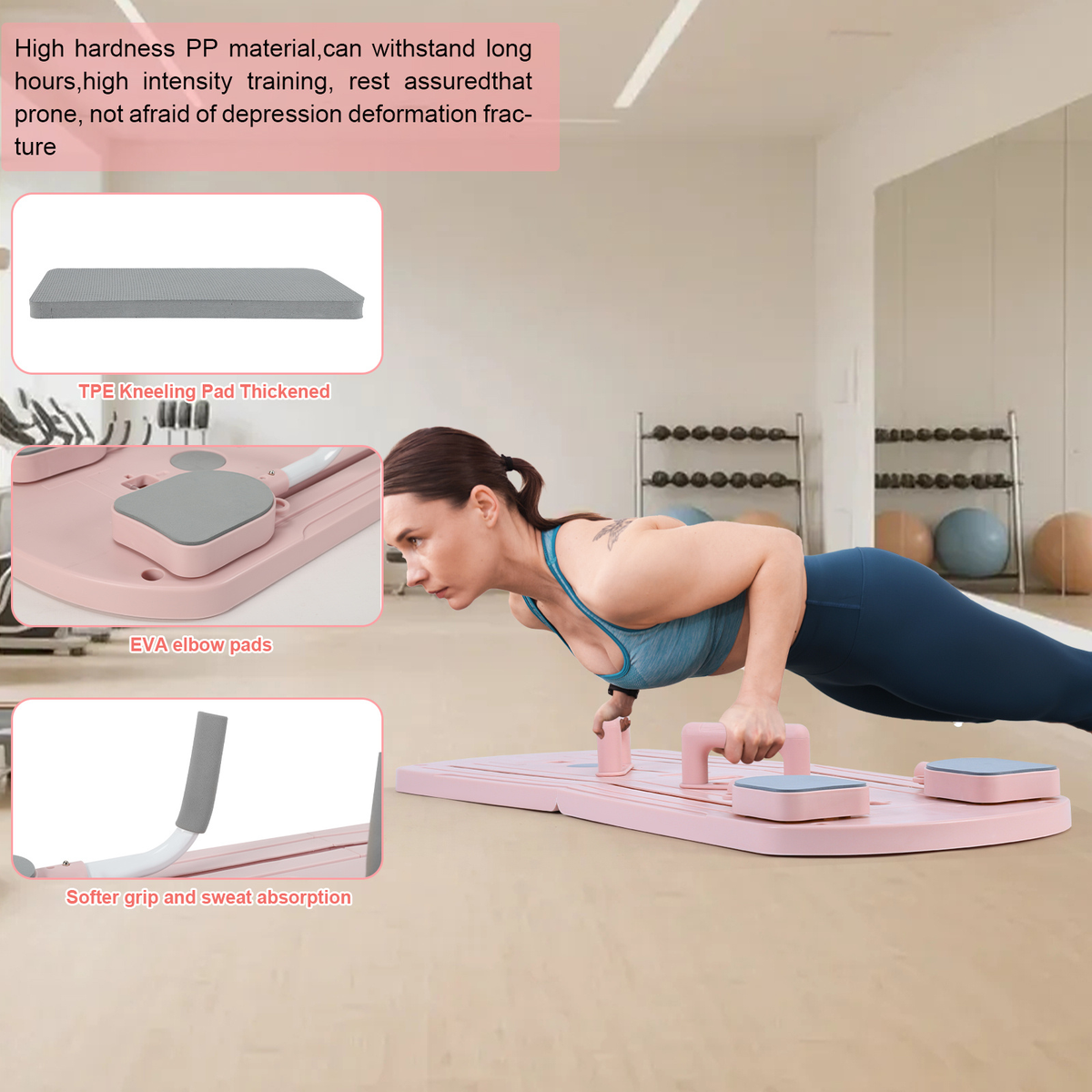 Foldable Pilates Board 8-in-1 with Resistance Bands – Anti-Slip Yoga Push-Up Board for Core Strength, Balance, Fat Burning & Full Body Home Gym Training