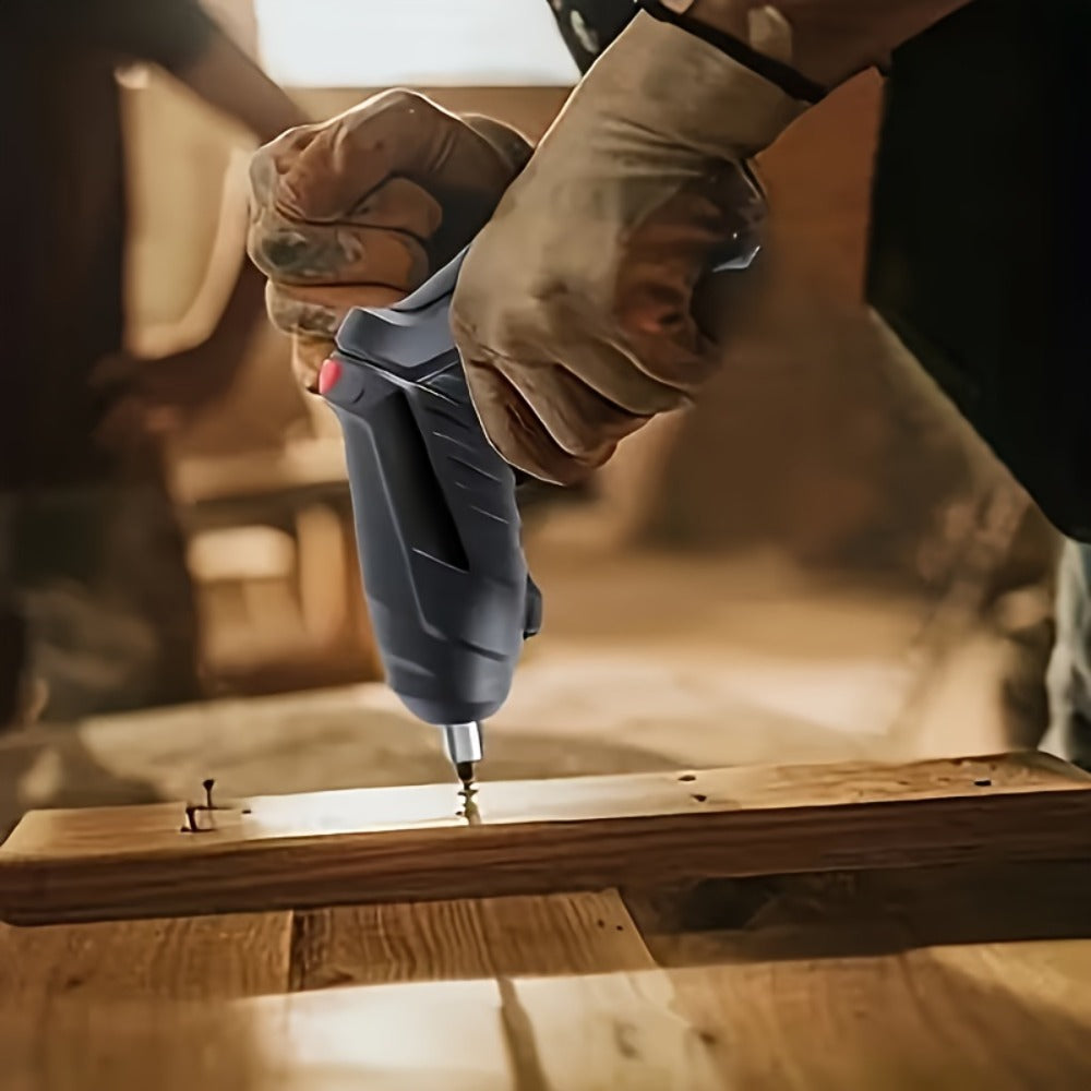Cordless Electric Screwdriver Mini Drill – Rechargeable Lithium Battery, Compact Design for DIY Repairs & Tight Spaces, Easy One-Hand Operation, Includes Drill Bit Accessories
