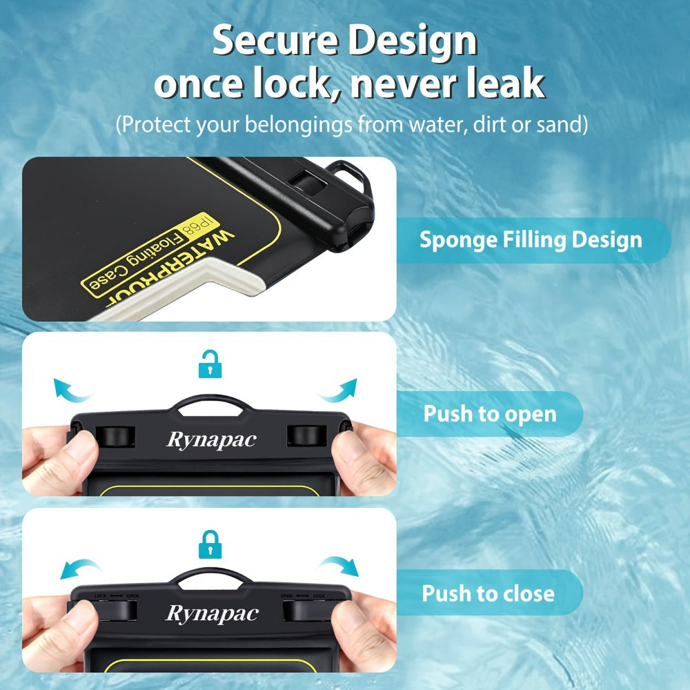 Buoyant Waterproof Phone Dry Bag 2 Pack for iPhone 16 15 14 13 12 11 Pro Max Samsung Galaxy – Float Pouch Beach Pool Water Park Kayaking Universal Fit