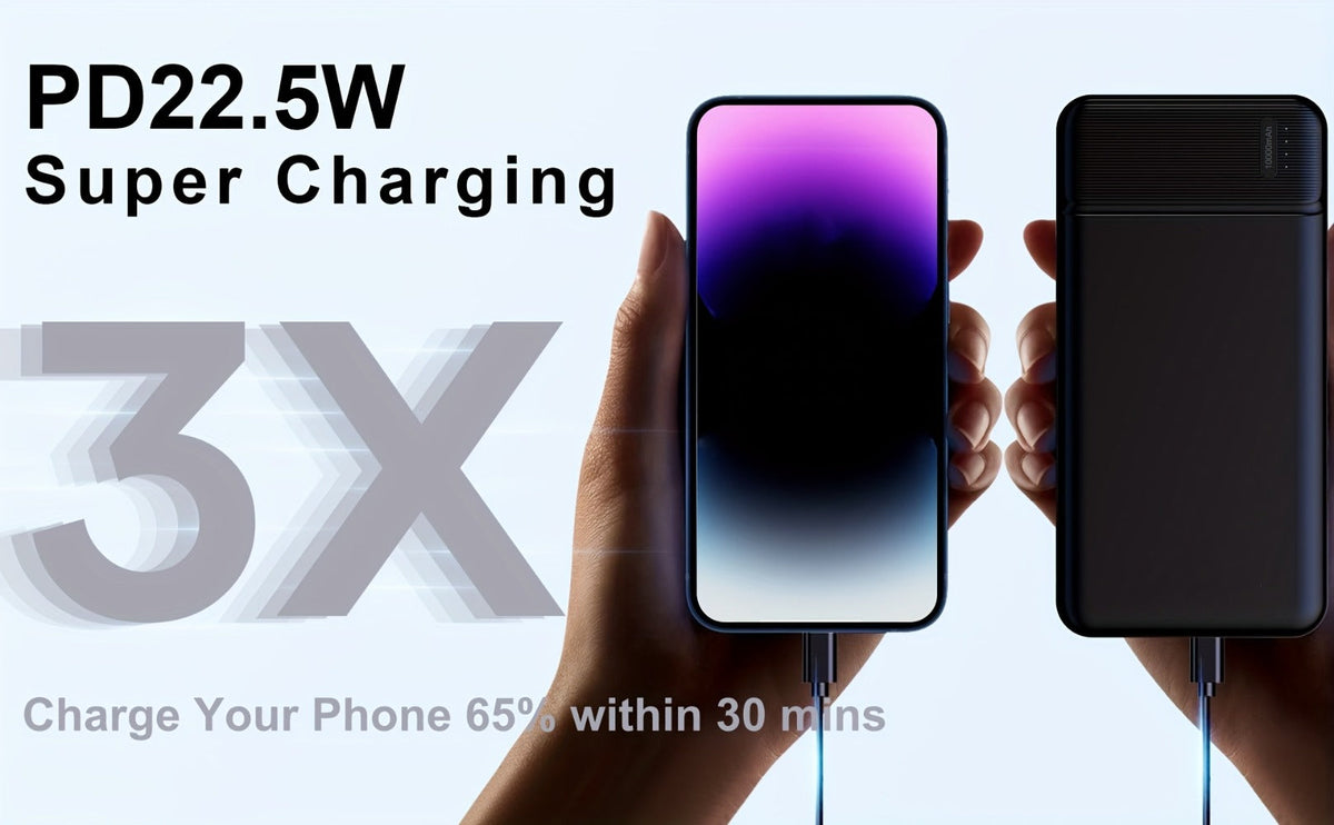 5V Heated Jacket Battery Pack 10000mAh PD 22.5W Quick Charge Portable Power Bank for Heated Vest Heated Gloves Heated Clothes Smartphone Tablet Outdoor Winter Camping Skiing Travel