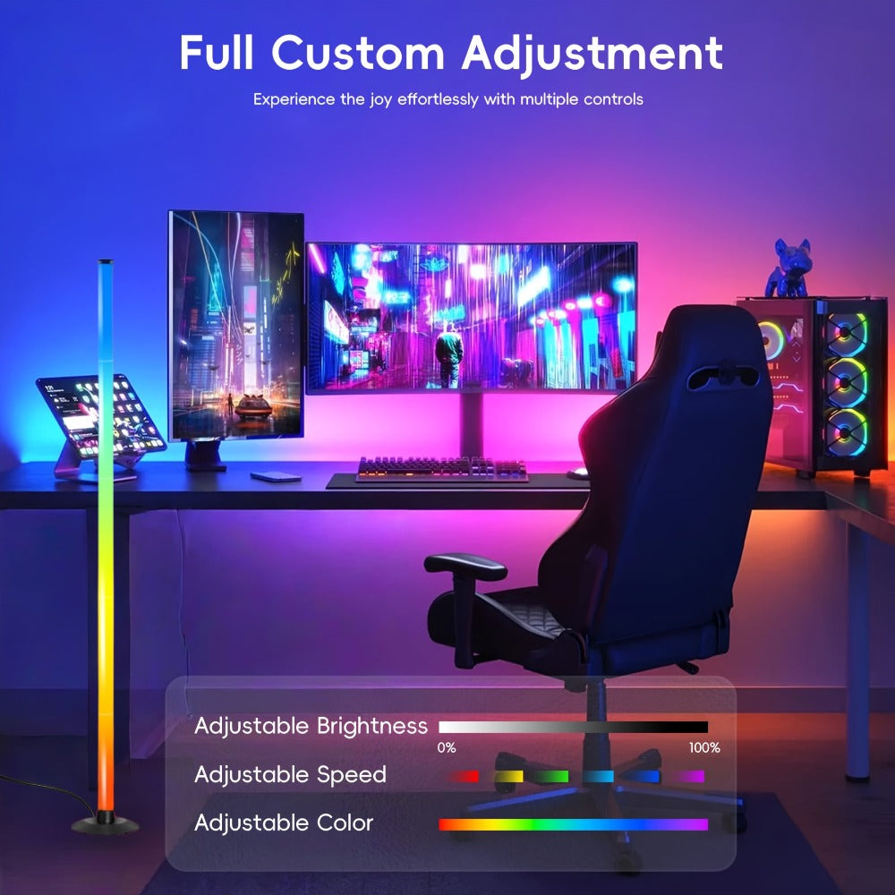 Smart RGB Corner Floor Lamp RGBICB 172 LEDs 1000lm - APP & Remote Control 16 Million Colors 64+ Music Sync Modes USB Powered Standing Lamp for Bedroom Gaming Room Living Room Home Decor