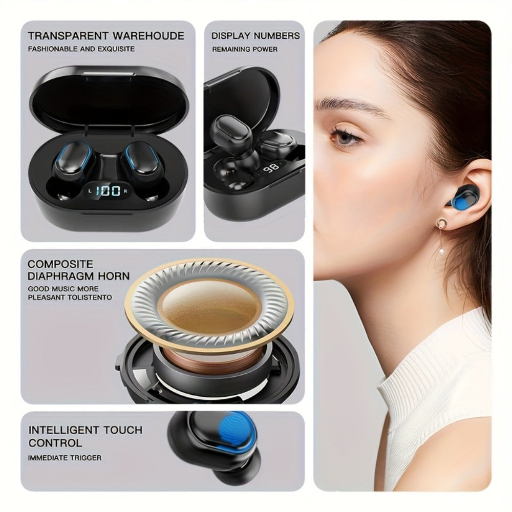 3-Pack TWS Wireless Earbuds Set Bluetooth 5.4 Noise Canceling Microphone LED Display Touch Control Gift for Women Music Lovers Compatible iOS Android iPhone