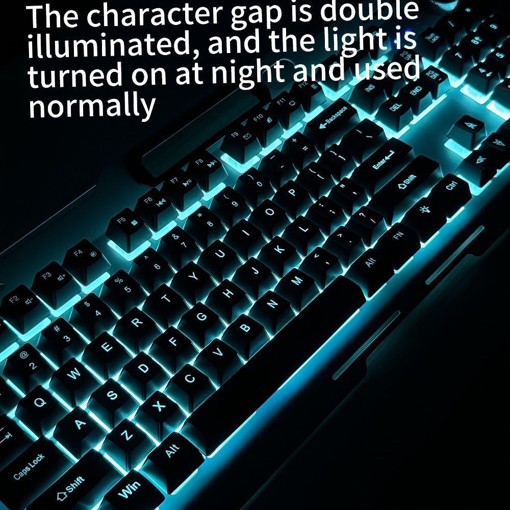 LED Backlit Wired Gaming Keyboard 104 Keys Full Size – Quiet Ergonomic Design, Adjustable Volume Knob, USB Powered, Compatible with Desktop and Laptop Computers, Office and Home Use
