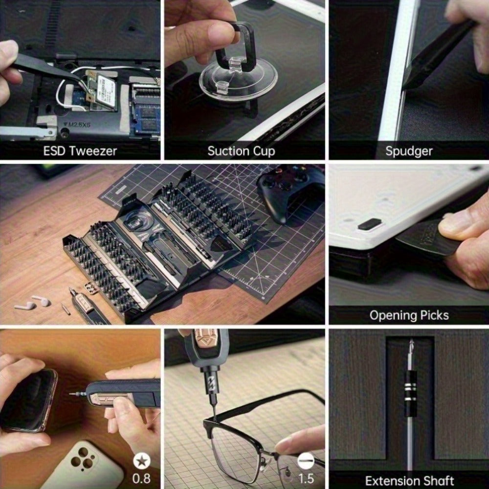 180-in-1 Precision Screwdriver Set – Magnetic Professional Repair Kit for Laptop, Phone, Camera, Tablet, Game Console & Glasses, Angular Container Case Design