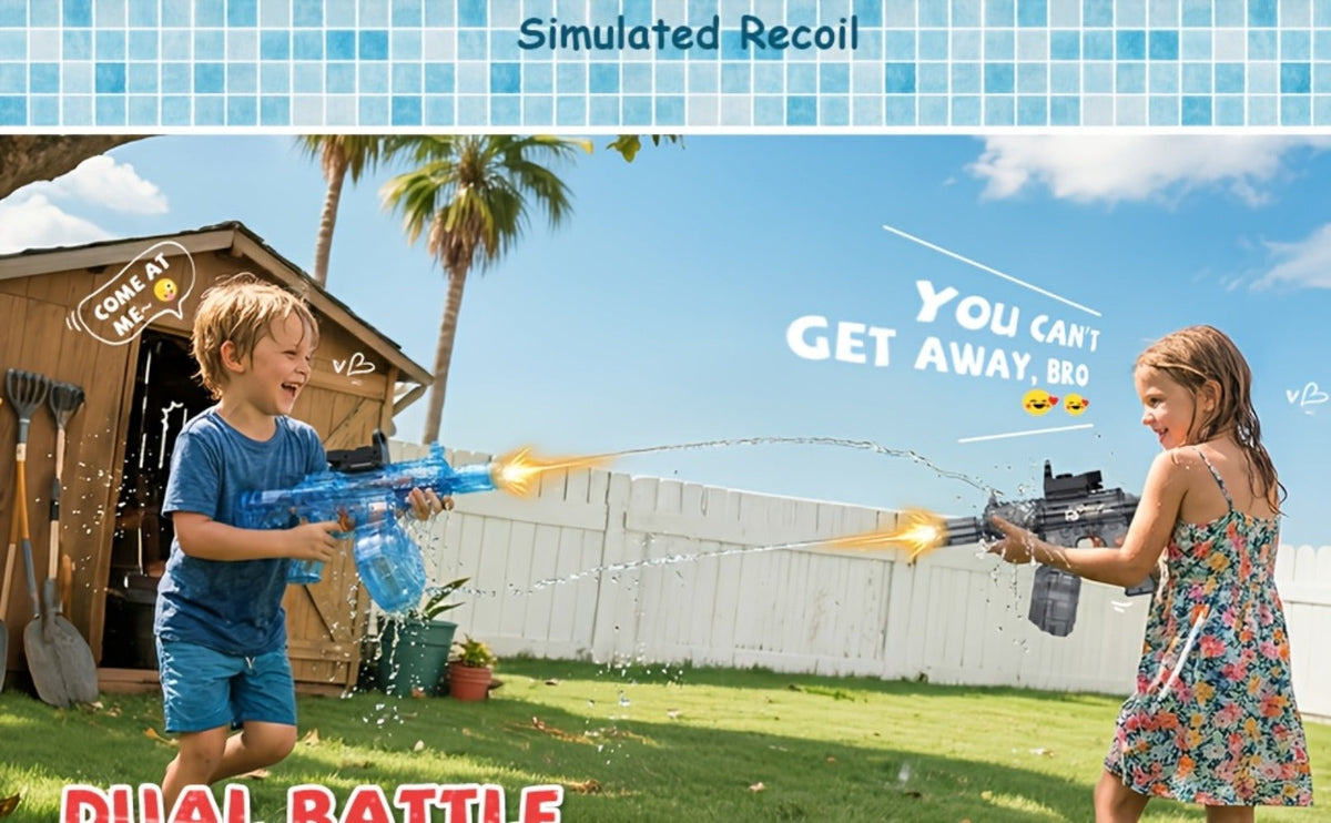 Electric Water Gun with Sound and Light Effects, Black or Blue Outdoor Toy