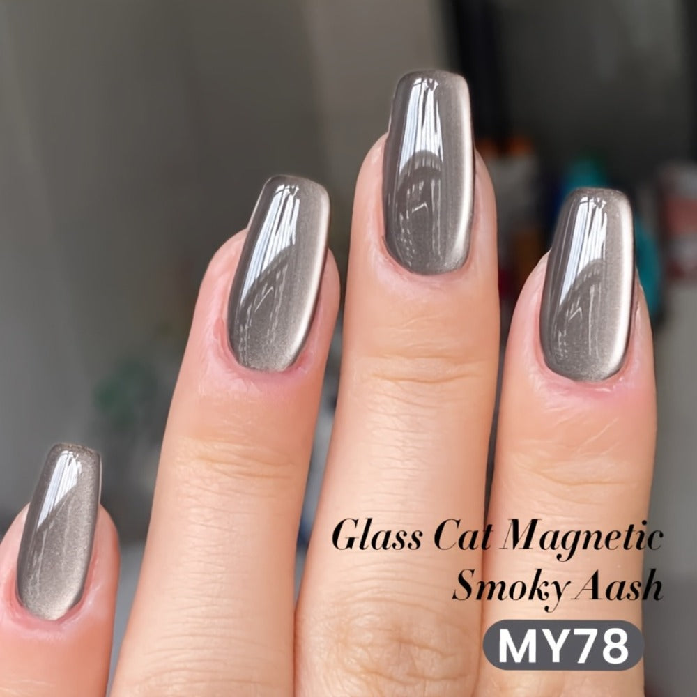 Cat Eye Magnetic Gel Polish Smoky Ash Grey 10ml BORN PRETTY — Semi-Permanent Soak-Off UV LED High Gloss Nail Varnish with Cat Eye Magnet Included, Long-Lasting Salon & Home DIY Nail Art Women