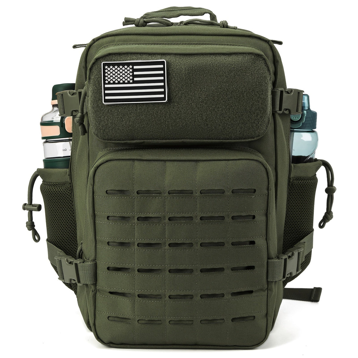 Tactical Laptop Backpack 25L MOLLE Unisex – Office & Hiking Daypack with Dual Cup Holders for Men & Women, 3-Day Bug Out Bag, Trekking & Laptop Organizer, 9 Colors: Black, Green, Pink & More