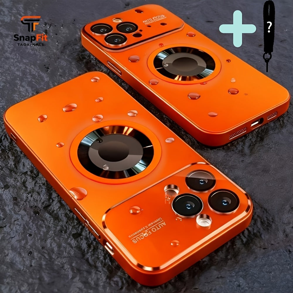 Titanium Matte iPhone Case Magnetic Wireless Charging Shockproof Glass Lens Cover for iPhone 17 Pro Max 17 Pro 17 Air 17 16 Pro Max 16 Pro 16 Plus 16 15 Pro Max 15 Pro 15 Plus 15 14 Pro Max 14 Pro 14 Plus 14
