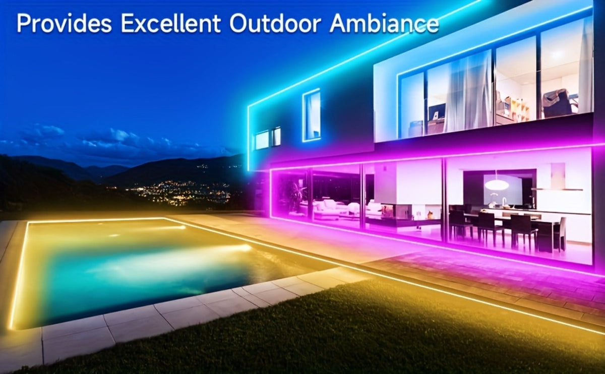 RGB LED Neon Light Strip Waterproof Flexible Rope Light – App & Remote Control Color Changing for Bedroom Gaming Room Party Outdoor Indoor Decor – 5M/10M (196.85"/393.7")