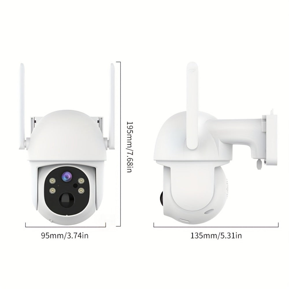 Solar Outdoor Security Camera 2 Pack with AI Human Detection – IP54 Waterproof, HD Color Night Vision, Two-Way Audio, Wireless WiFi, Wire-Free Home Surveillance System