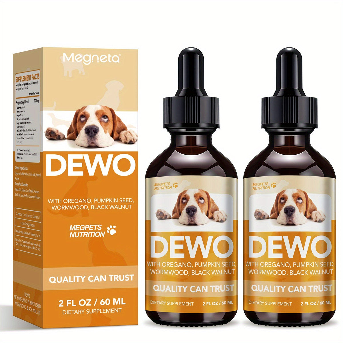 Pet Intestinal Cleanse Drops – Natural Herbal Supplement for Dogs & Cats with Wormwood & Black Walnut, Gut Health & Flora Balance Support, 2 fl oz