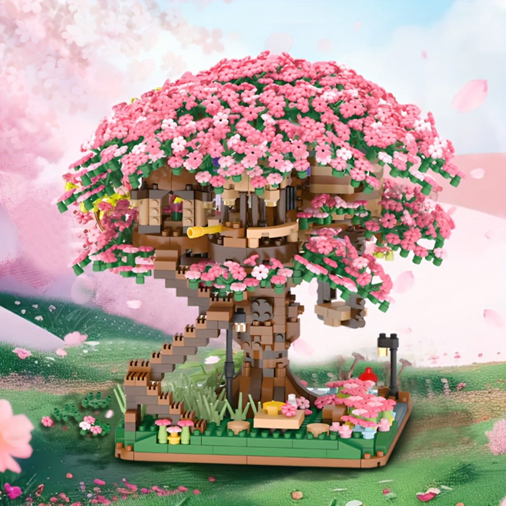 Sakura Cherry Blossom Tree House Mini Building Block Set