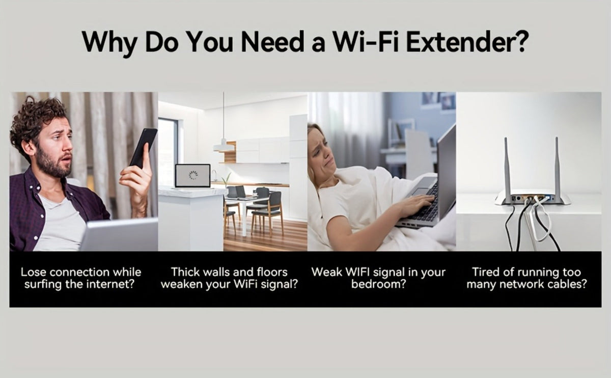 Ethernet Port WiFi Booster 1200Mbps Dual Band 5GHz & 2.4GHz, Up to 89% Faster WiFi Extender, 2026 Latest Upgraded Internet Signal Repeater for Gaming Smart TV Remote Work Large Home, Black