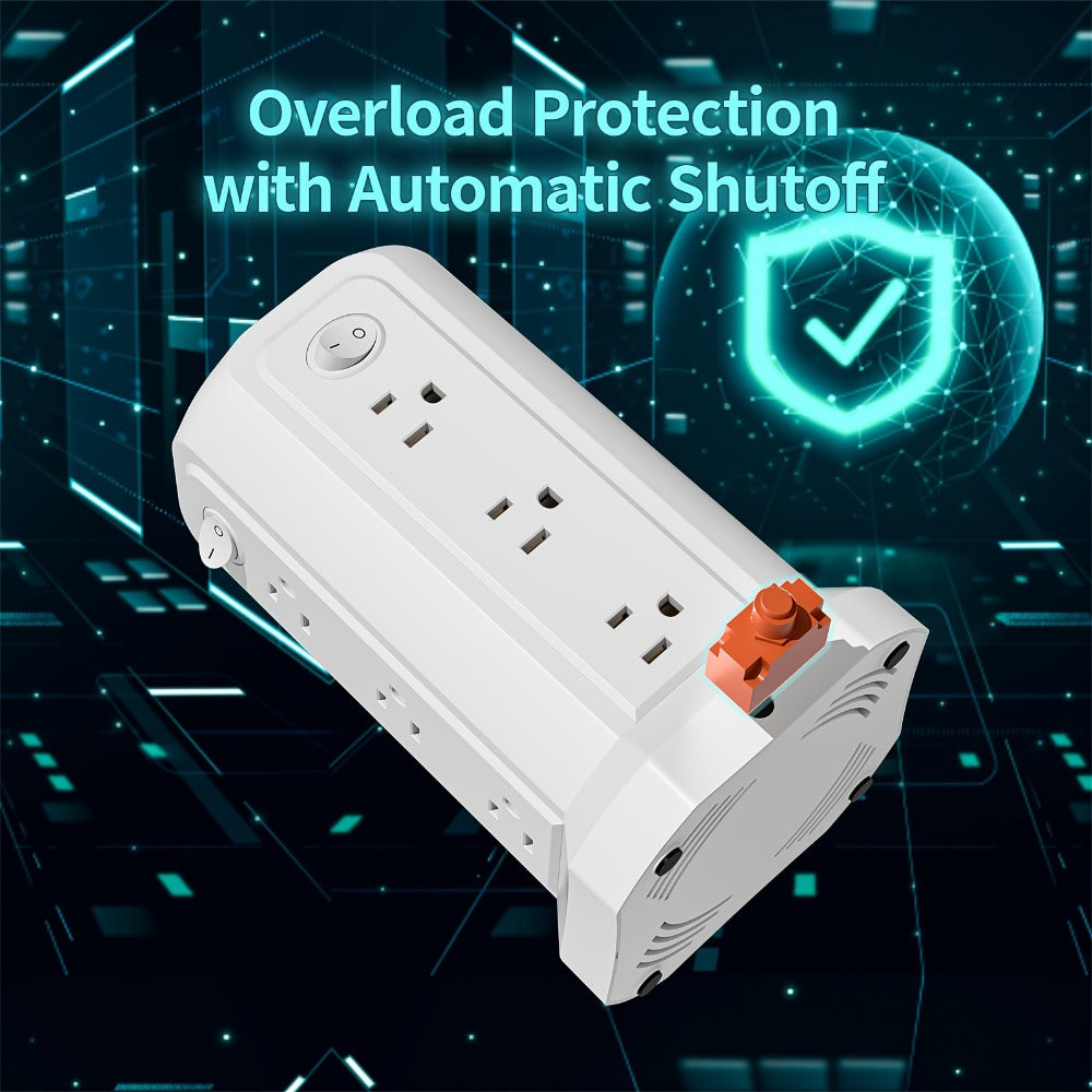 PD18W USB-C Power Strip Tower 21-in-1, 16 AC Outlets & 5 USB Ports, 1500J Surge Protector, Angled Flat Plug, 6ft 13A Extension Cord, Fast Charging Desktop Power Tower for Home Office Dorm – White