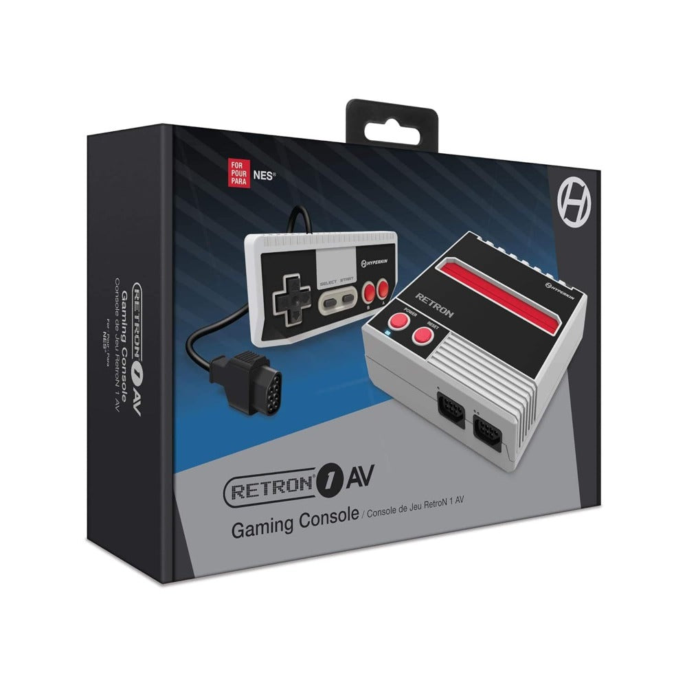 Hyperkin RetroN 1 AV Gaming Console for NES – Play Original NES Cartridges on Modern TVs, Retro 8-Bit Nintendo Entertainment System Clone, Gray, Compatible with NES Controllers & Games