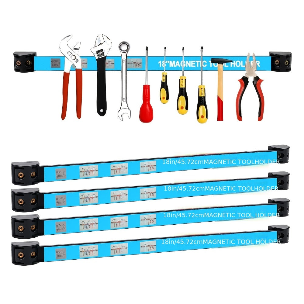Magnetic Tool Bar Wall Mount Tool Holder 12/18 Inch – Heavy Duty Iron Magnetic Knife Strip & Tool Rack for Kitchen, Workshop & Garage | Wall Mounted Tool Organizer for Knives, Chisels & Hardware Tools