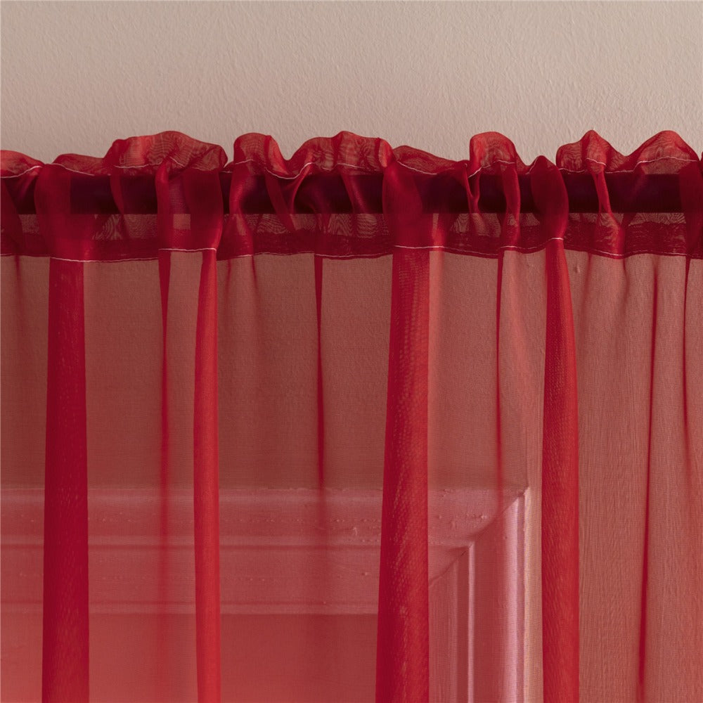 Sheer Curtains 2 Panels Rod Pocket – Light Filtering Privacy Window Drapes for Living Room Bedroom Modern Home Decor