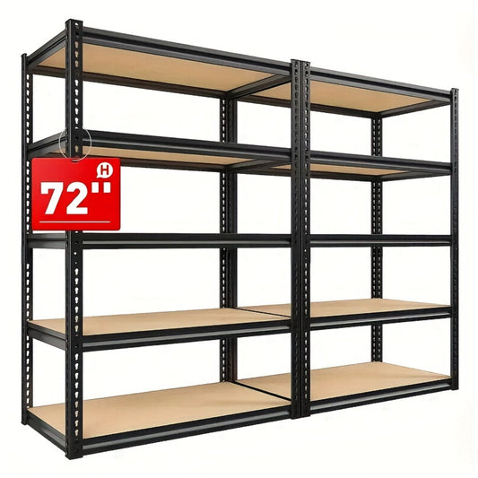 Metal Shelving Unit, 72-Inch Adjustable Steel Storage Rack, 400 lb per Shelf