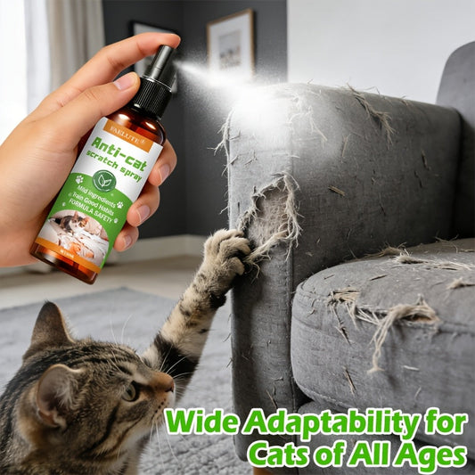 Cat Scratch Deterrent Spray for Furniture - Non-Toxic Pet Safe Anti-Scratch Training Spray, Protects Sofa Couch Carpet Door Wood Surfaces, Long-Lasting No-Stain Formula, Safe for Kittens & Adult Cats