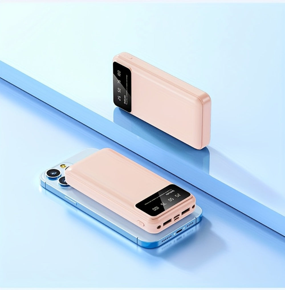 50000mAh Power Bank Outdoor Emergency Charger with LED Display Flashlight Dual USB Backup Battery Pack for iPhone Android Samsung – Portable Solar Travel Charger