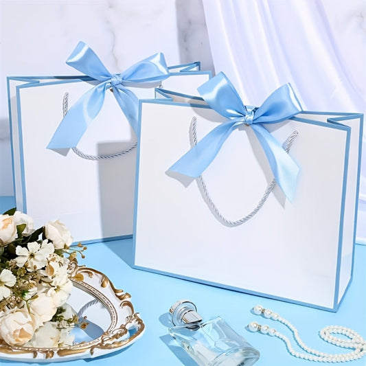 Gift Bags with Butterfly Ribbon and Pull Handles, 11.8 x 10 x 4 Inches, 12–36 Packs