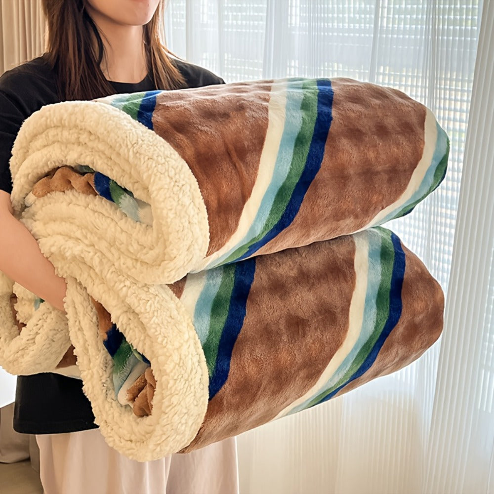 400-450gsm Heavyweight Flannel Blanket – Thick Warm Woven Throw for Bed, Sofa & Bedroom, Machine Washable, 16 Patterns, 4 Sizes