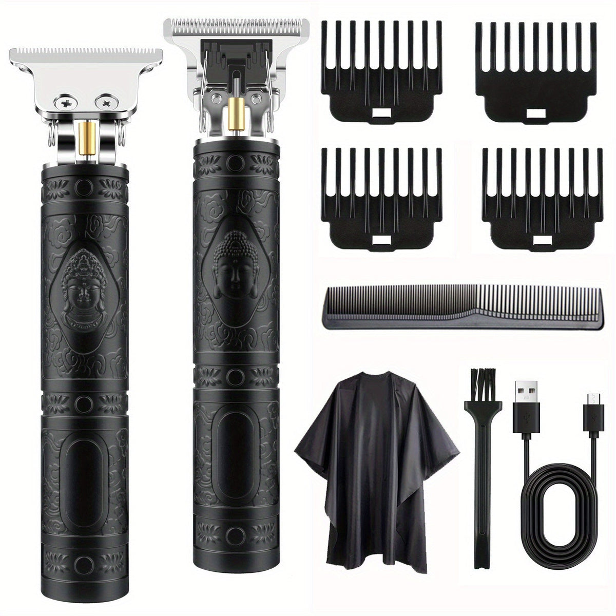 Electric Hair Clipper & Beard Trimmer Set for Men – USB Rechargeable Cordless Haircut Kit with 4 Guide Combs | Professional Home Barber Grooming Tool | Perfect Father's Day & Birthday Gift for Him