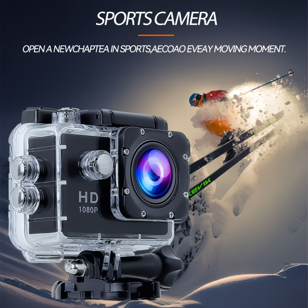 1080P Waterproof Action Camera for Kids & Beginners – 170° Wide Angle, 2" LCD, 90-Min Battery, Accessory Kit for Swimming, Cycling, Rock Climbing & Outdoor Sports Gift