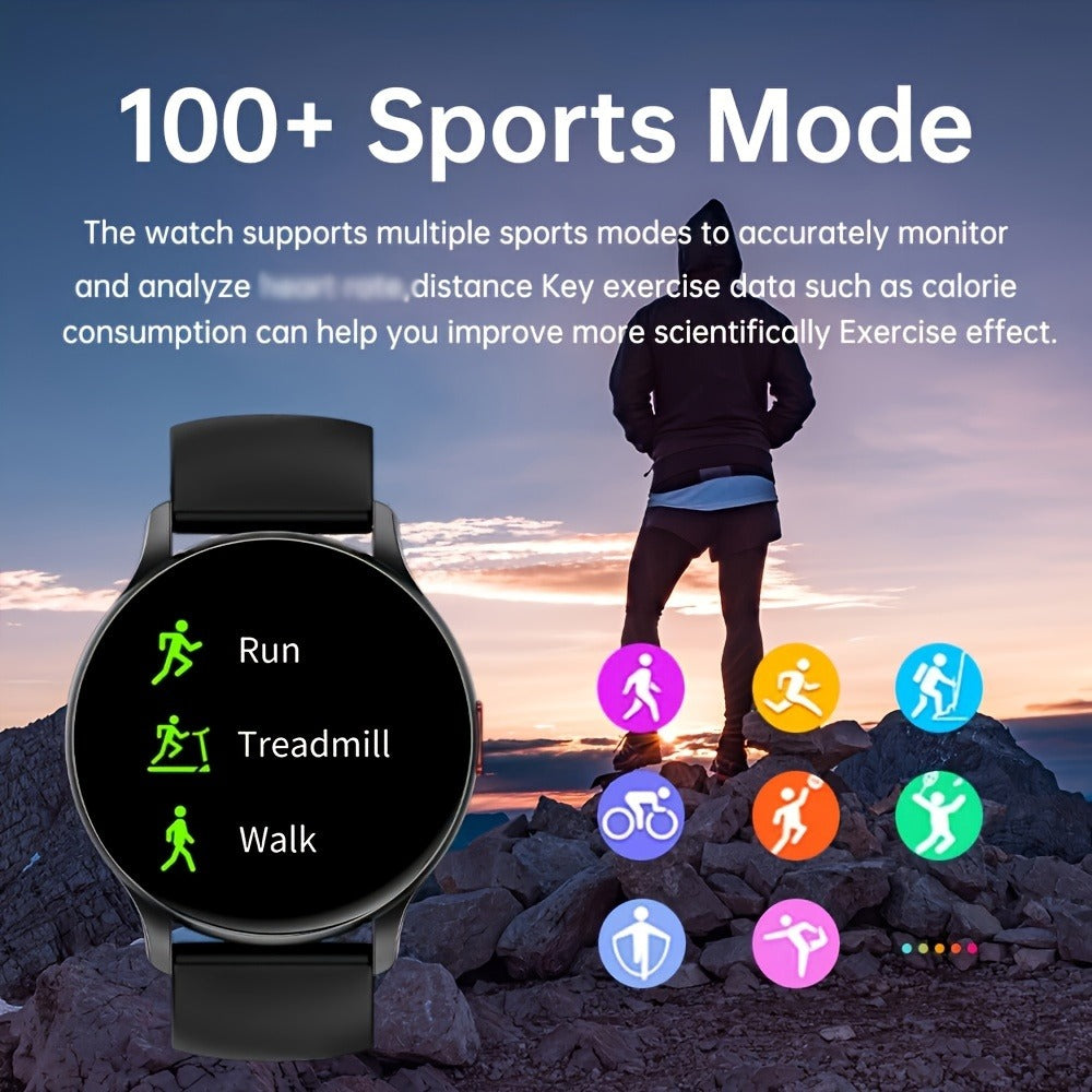 AMOLED Smartwatch for Men SENBONO 1.43" HD Bluetooth Calling, 100+ Sport Modes, DIY Custom Watch Face, Heart Rate Sleep Blood Oxygen Tracker, Long Battery, Black Mesh Steel Band – iOS Android Smart Watch