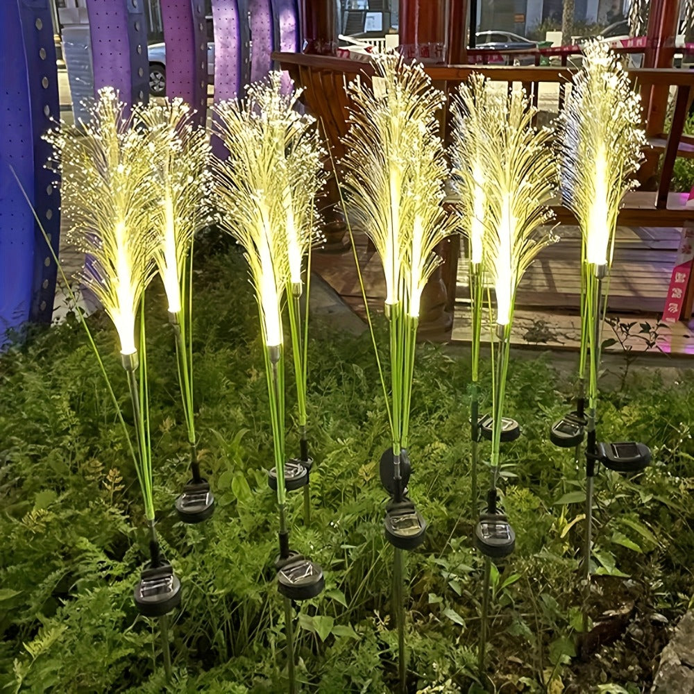 Solar Garden Stake Lights Golden Grass Design - Outdoor Decorative Solar Powered Ambient Landscape Lights Nickel Battery for Yard Patio Balcony Lawn Pathway Flower Bed Decoration 1 or 2 Pack