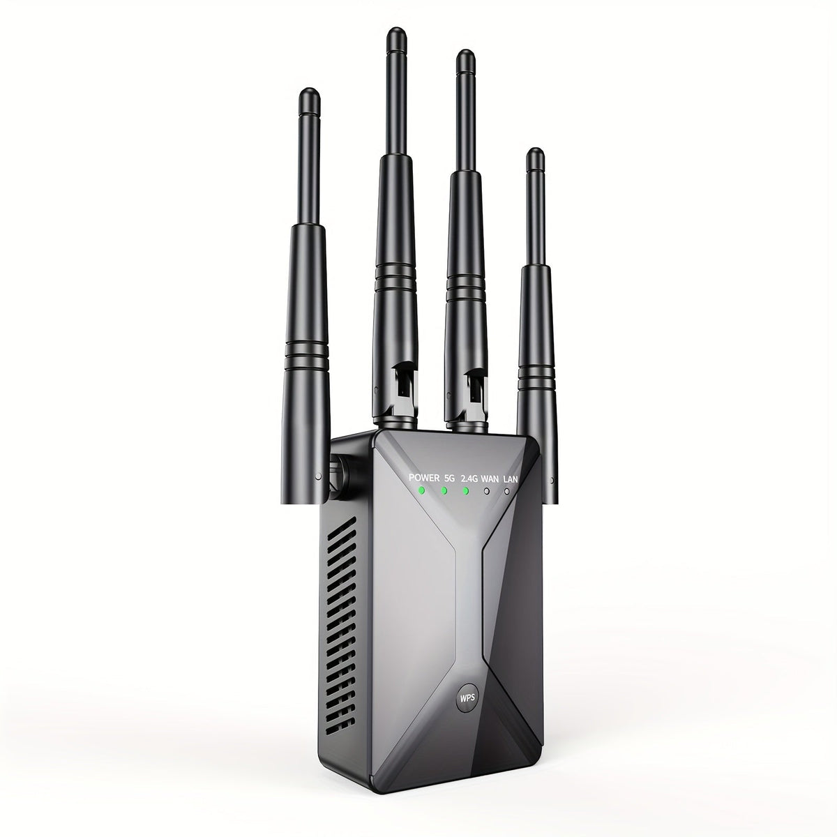 Ethernet Port WiFi Booster 1200Mbps Dual Band 5GHz & 2.4GHz, Up to 89% Faster WiFi Extender, 2026 Latest Upgraded Internet Signal Repeater for Gaming Smart TV Remote Work Large Home, Black