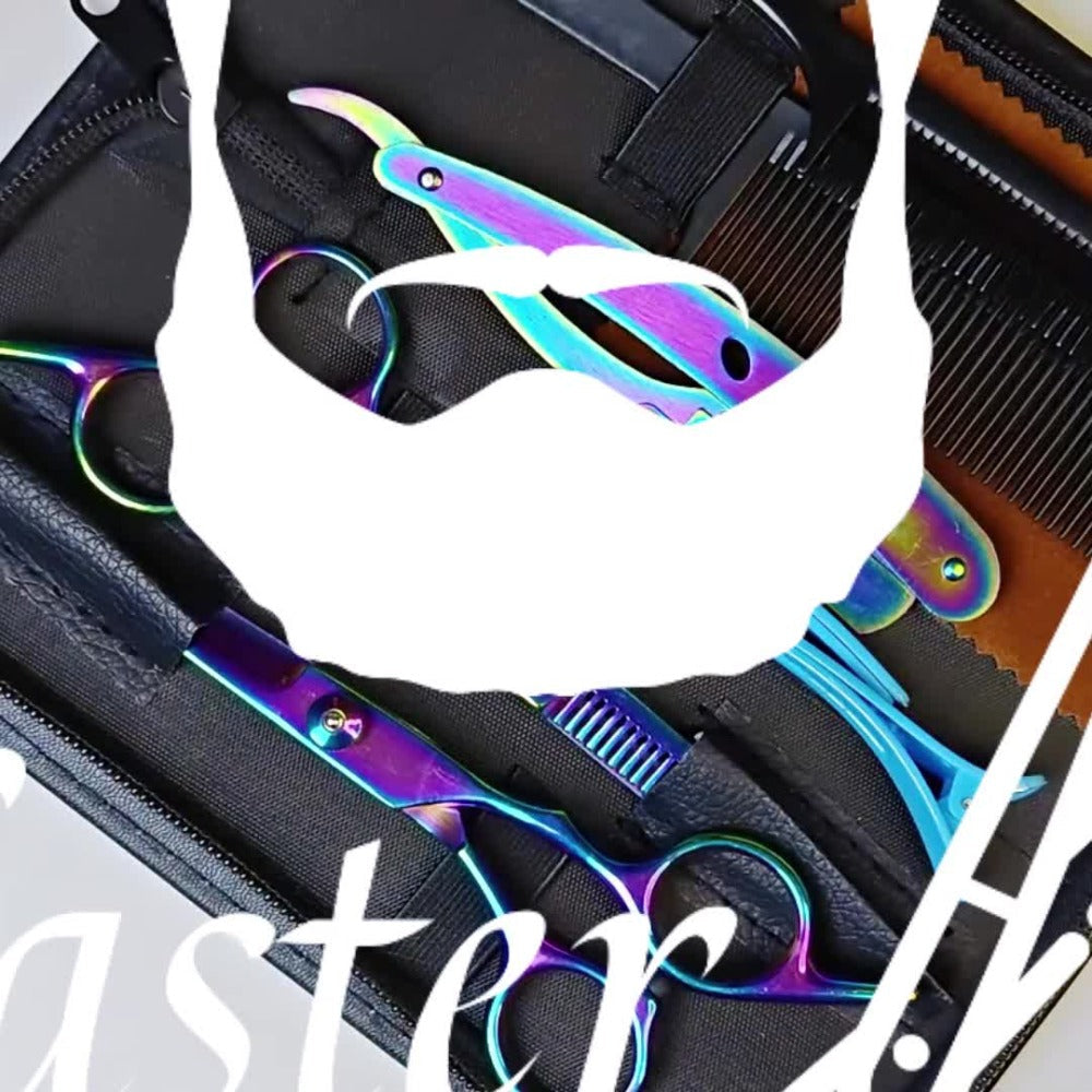 Professional Hair Scissors Set 16pcs 6.0 Inch – Thinning Shears Bangs Flat Cut Blending Salon Shears Diagonal Tail Design Hair Cutting Kit for Men Women Home Barber Gift