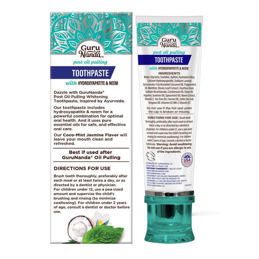 Hydroxyapatite Whitening Toothpaste, Fluoride-Free Formula for Daily Brushing & Surface Stain Care