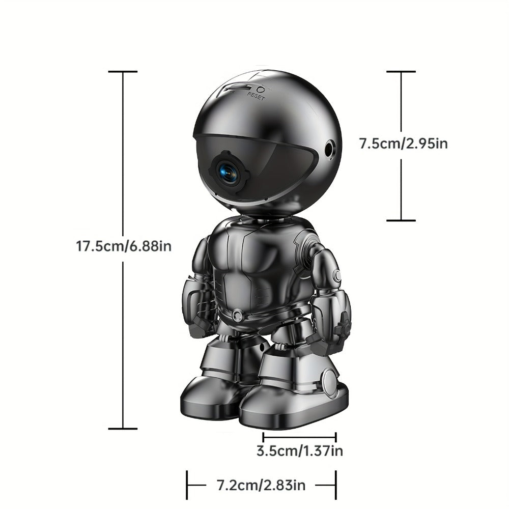 3MP 360° Robot Security Camera Indoor, WiFi Smart Home Camera with Auto Motion Tracking, Two-Way Audio, IR Night Vision, Alexa Compatible, Wireless Surveillance for Baby Pet Elderly Home Monitoring