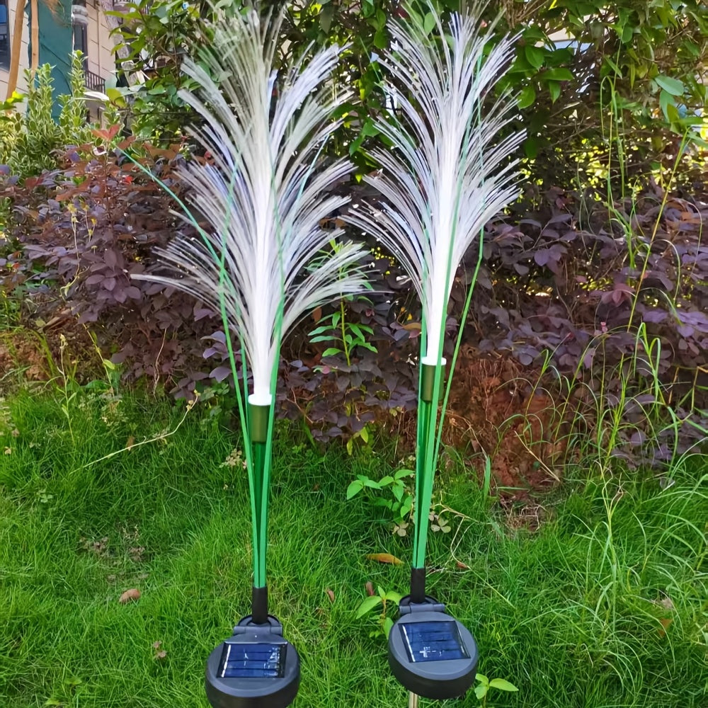 Solar Garden Stake Lights Golden Grass Design - Outdoor Decorative Solar Powered Ambient Landscape Lights Nickel Battery for Yard Patio Balcony Lawn Pathway Flower Bed Decoration 1 or 2 Pack