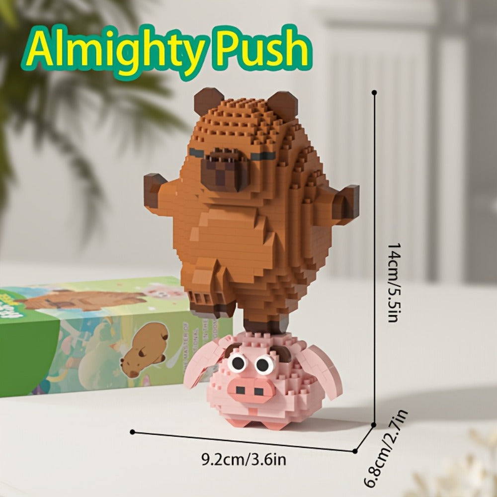 Capybara Micro Brick Scene Building Set with 4 Design Options