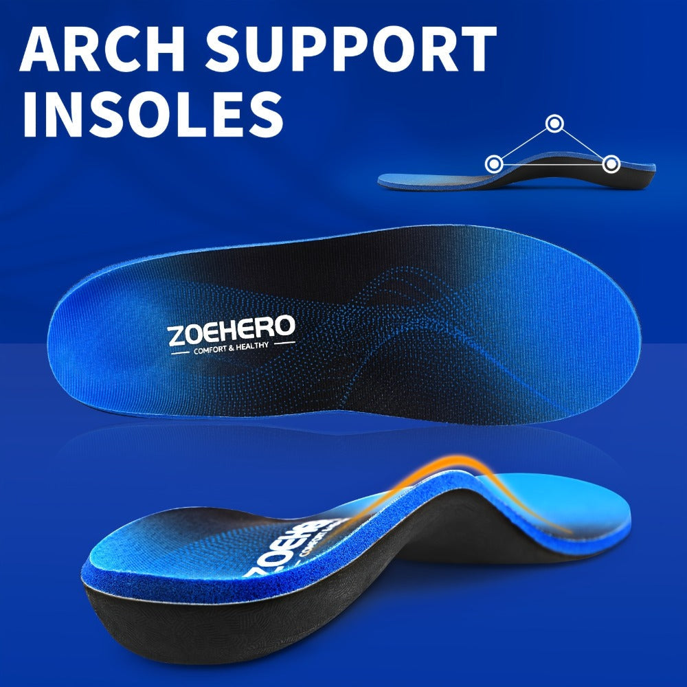 Heavy Duty Arch Support Insoles – High-Density PU Foam, Deep Heel Cup, Shock Absorbing for Work Boots, Hiking, Sports & Standing All Day | Men & Women