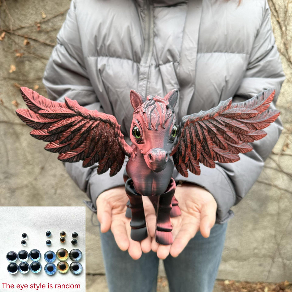 Pegasus Flying Horse Figurine Articulated 3D Printed – Large Poseable Mythology Fantasy Sculpture 10 Color Styles, Movable Joints Desk Decor Unique Gift for Kids Adults Horse Lovers