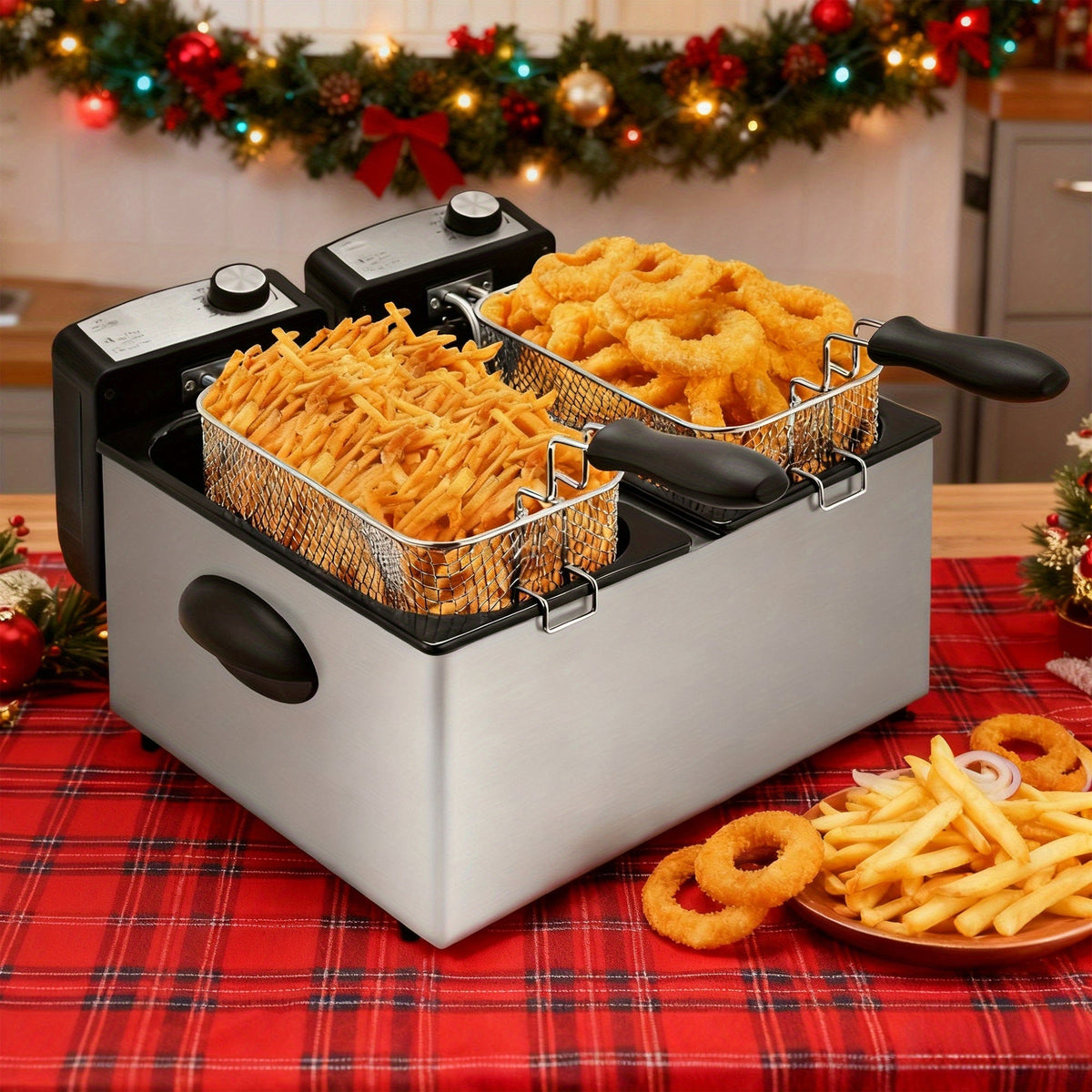 Deep Fryer 1500W Electric – Non-Stick Stainless Steel Frying Pot with Adjustable Temperature Control & Frying Basket, 1.5L / 2.5L / 3L / 5L / 6L Capacity for Home Kitchen