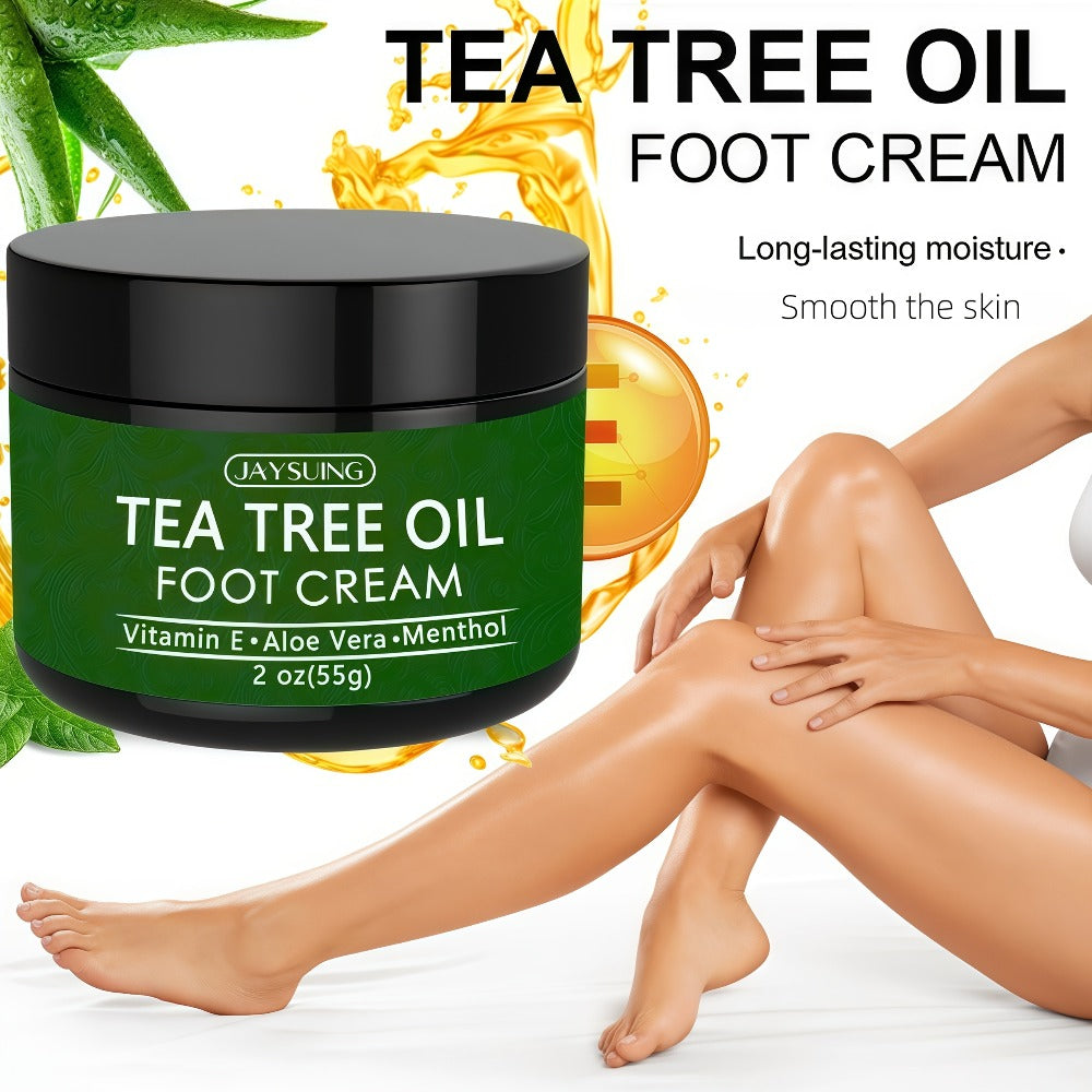 Tea Tree Oil & Coconut Oil Foot & Hand Cream 2-Pack – Deep Moisturizing for Dry Cracked Heels, Rough Hands & Calluses | Vitamin-Enriched Soothing Skin Care Formula for Women & Men