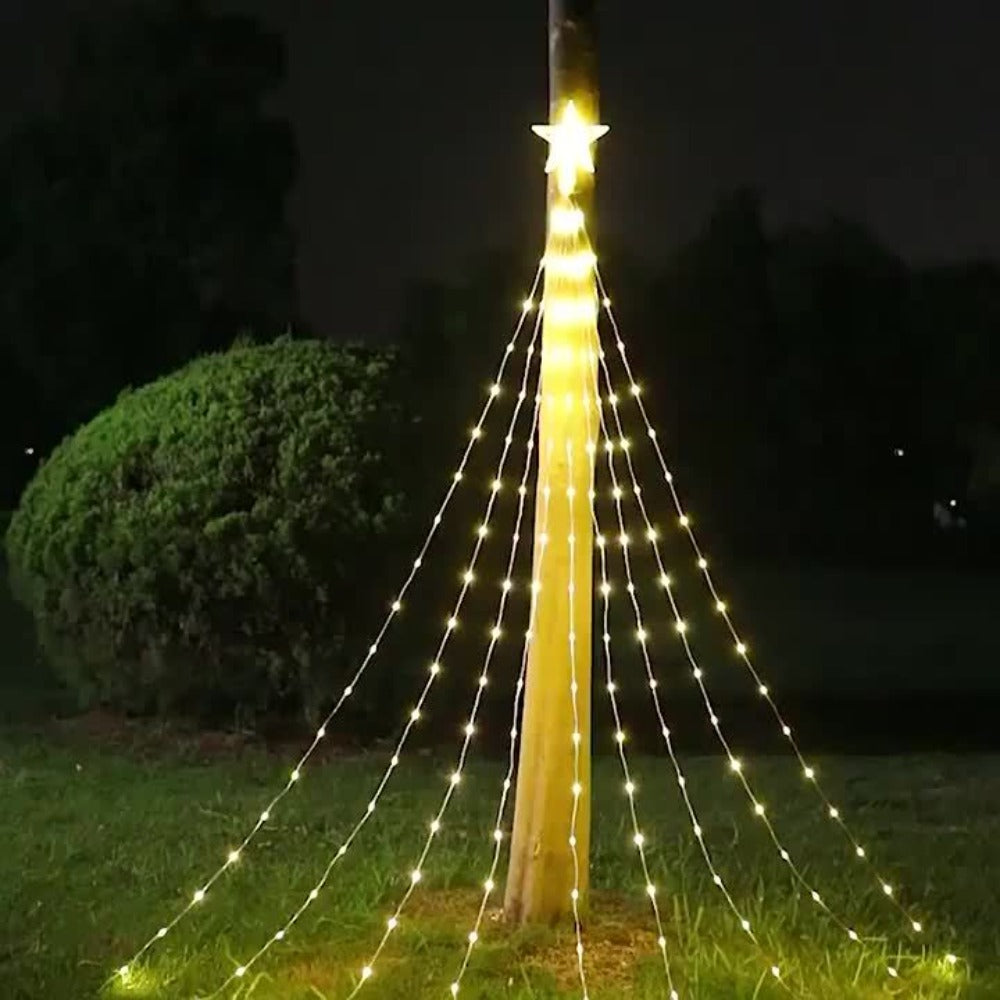 Waterfall Fairy Lights USB Powered 8 Modes – Indoor String Lights for Tree Curtain Tent Party Garland Christmas Halloween Festival Decoration White