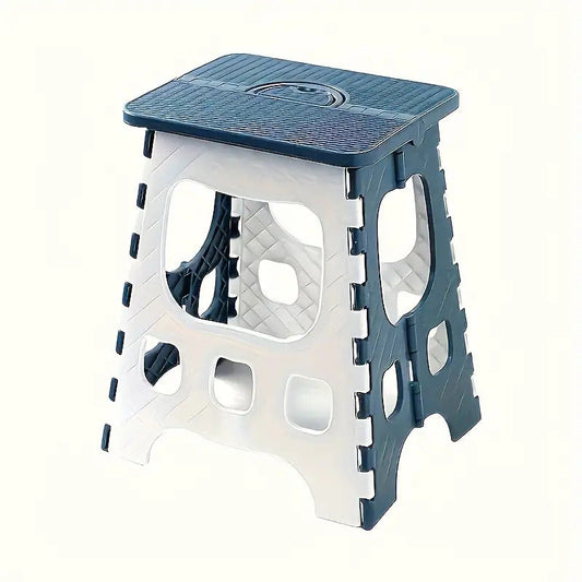 Portable Camping Stool in Dark Blue, Oval Polypropylene for Indoor and Outdoor Use