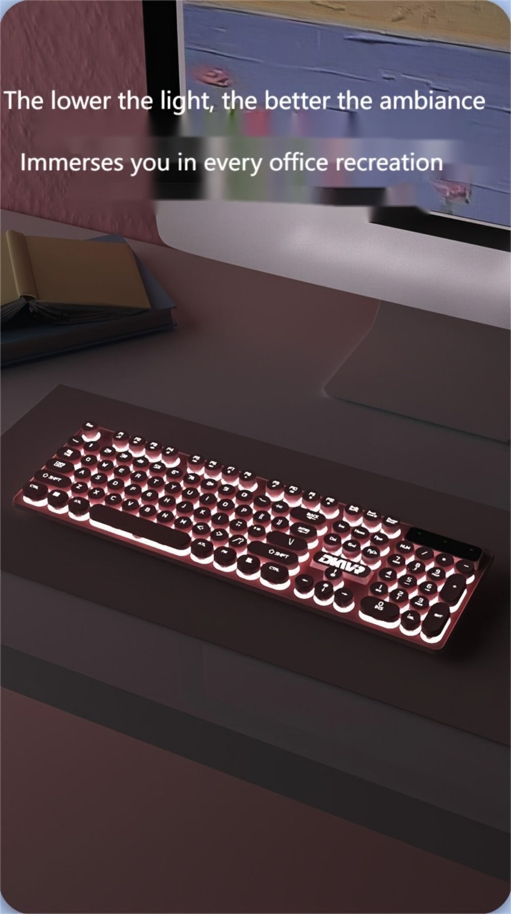 Retro Punk Keyboard and Mouse Set 104 Keys Silent Mechanical Feeling 6D Macro Mouse USB Wired Ergonomic Design for PC Laptop Desktop Gaming Office Home Creative Workstation