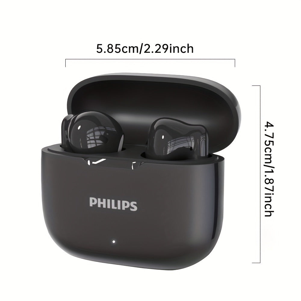 Philips TAT1220 Bluetooth 6.0 Wireless Earbuds ANC Active Noise Cancelling, 360° Surround Sound Open Design Touch Control Type-C Charging, In-Ear Headphones for Sports Daily Use Phone Camping Outdoor