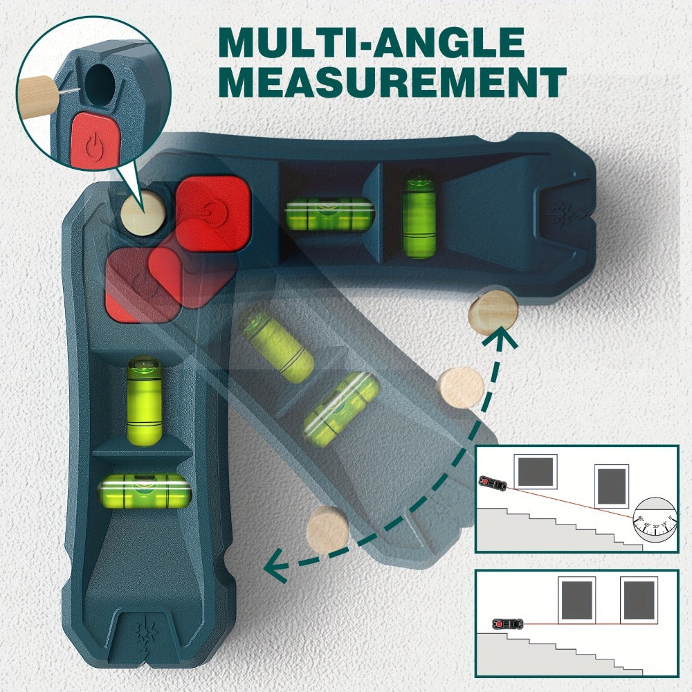 Magnetic Stud Finder with Laser Level – High Brightness Laser Marker, Horizontal & Vertical Bubble Level, Wall Detector for Drywall & Wood, Nail Locator for Hanging Pictures & Home Renovation